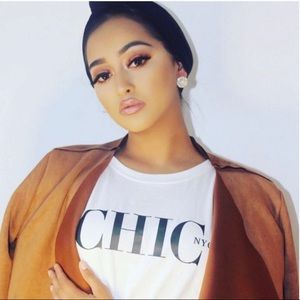 CHIC NYC Tie-Front Graphic Tee Shirt